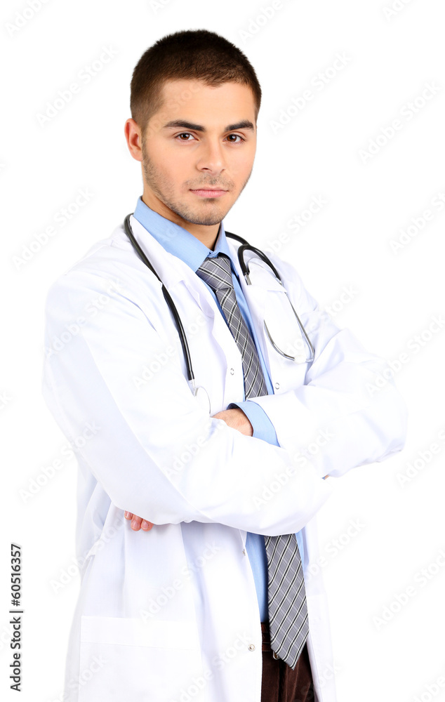 Male Doctor isolated on white background