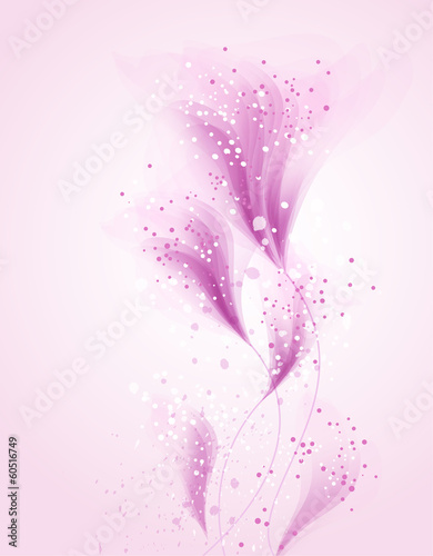 Vector background with pink flowers