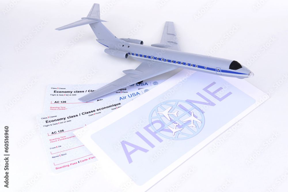 Airline tickets isolated on white Airline tickets isolated on white