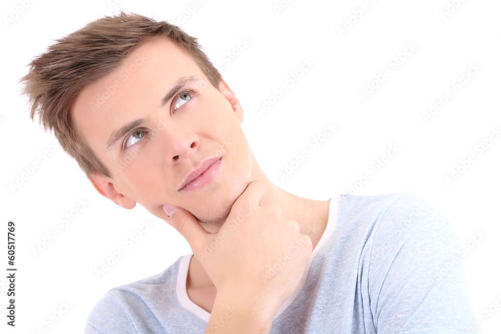 Portrait of handsome young man isolated on white Portrait of handsome young man isolated on white