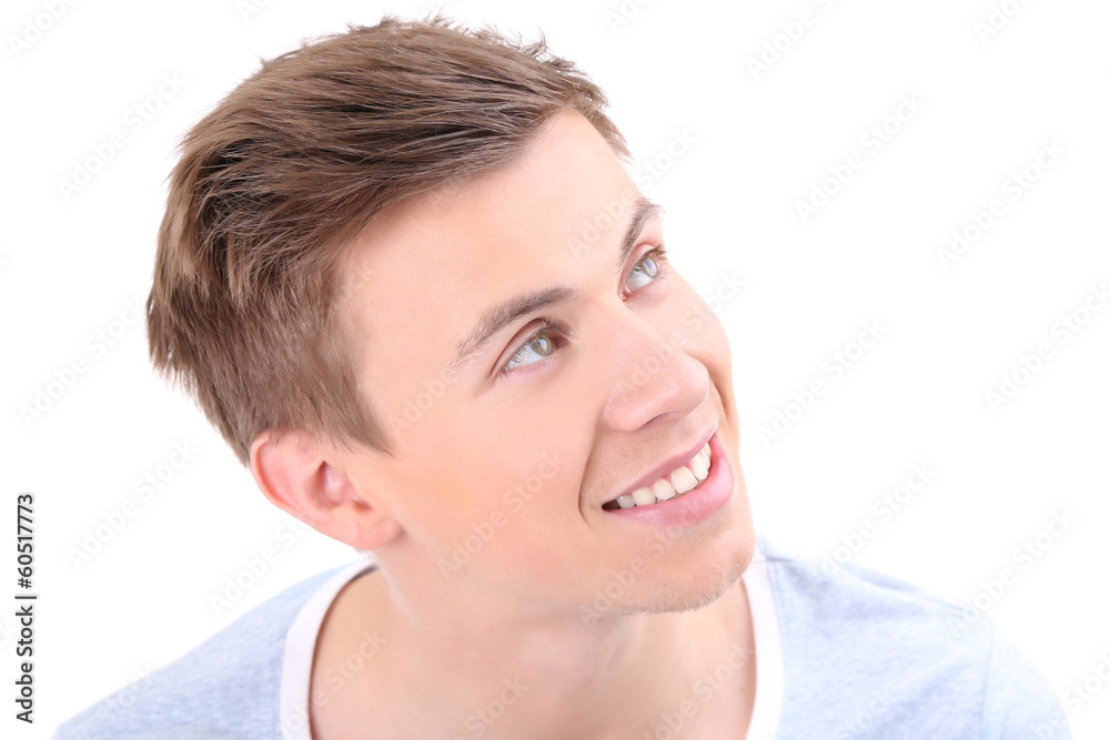 Portrait of handsome young man isolated on white Portrait of handsome young man isolated on white