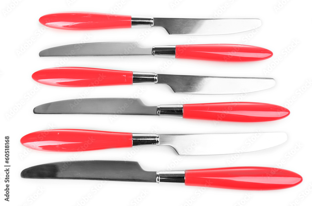 Silver knives isolated on white Silver knives isolated on white