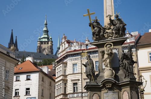 Prague - baroque column of Holy Trinity