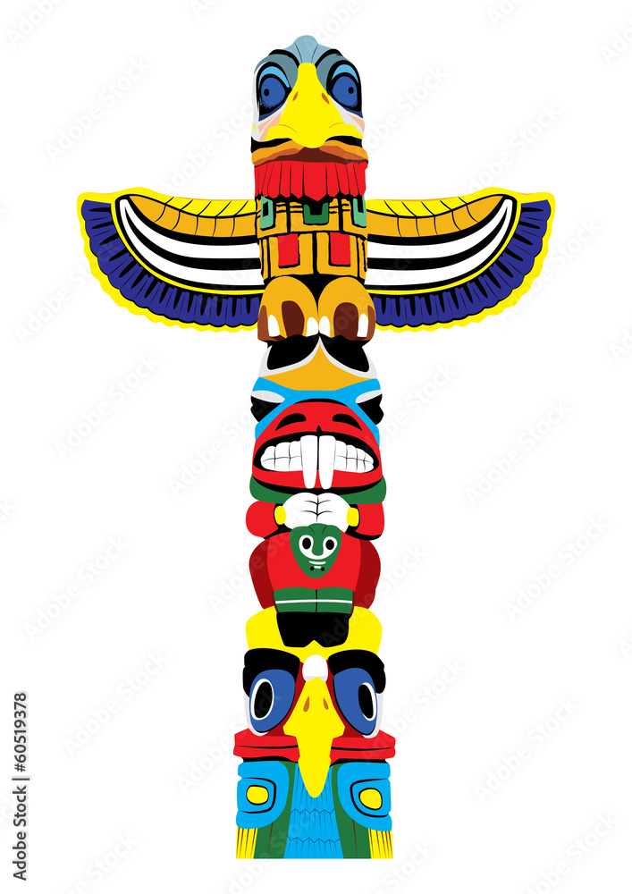 Vecteur Stock Colorful totem pole. Isolated on white background. Vector  EPS10. | Adobe Stock
