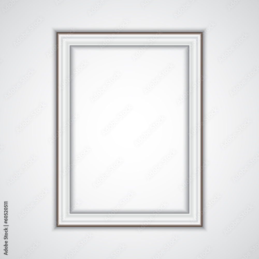 Vector realistic plastic frame on the wall Vector realistic plastic frame on the wall