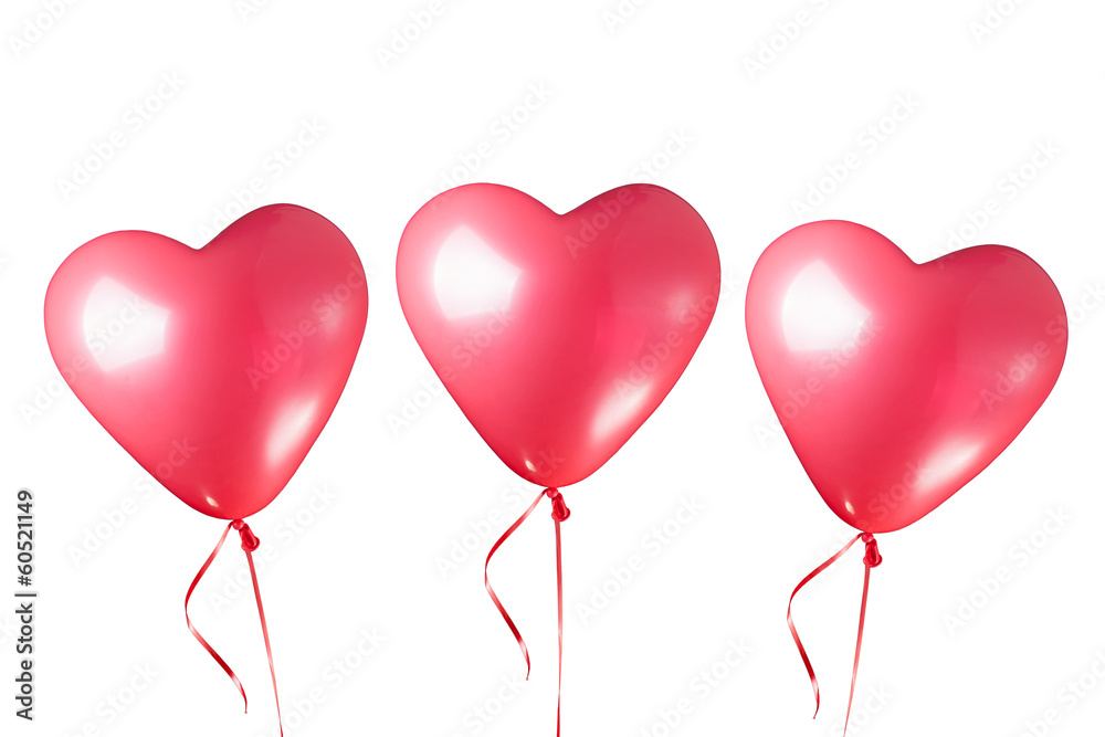 heart shaped red balloons