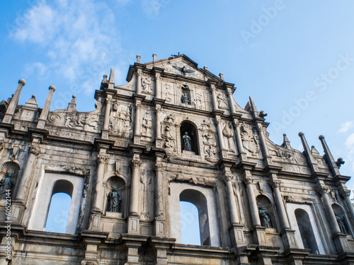 Ruins of St. Paul's Cathedral, the famous landmark in Macau