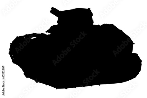 Silhouette of tank photo