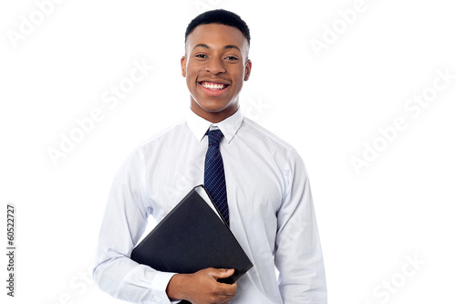 Wallpaper Mural Young businessman holding business file Torontodigital.ca