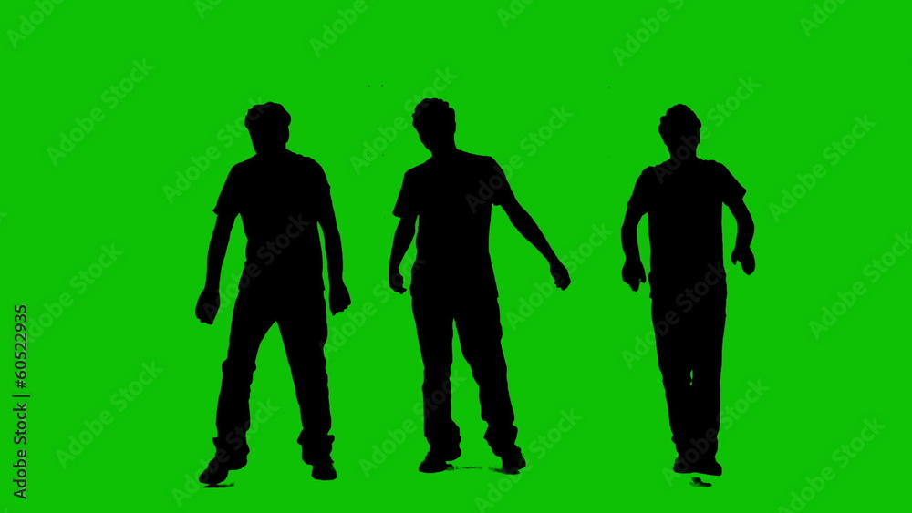 The figure of a young man on a green background