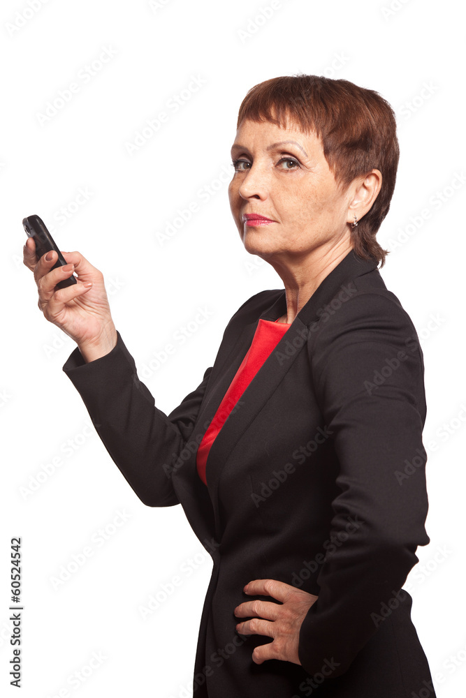 attractive woman 50 years old with a mobile phone attractive woman 50 years old with a mobile phone