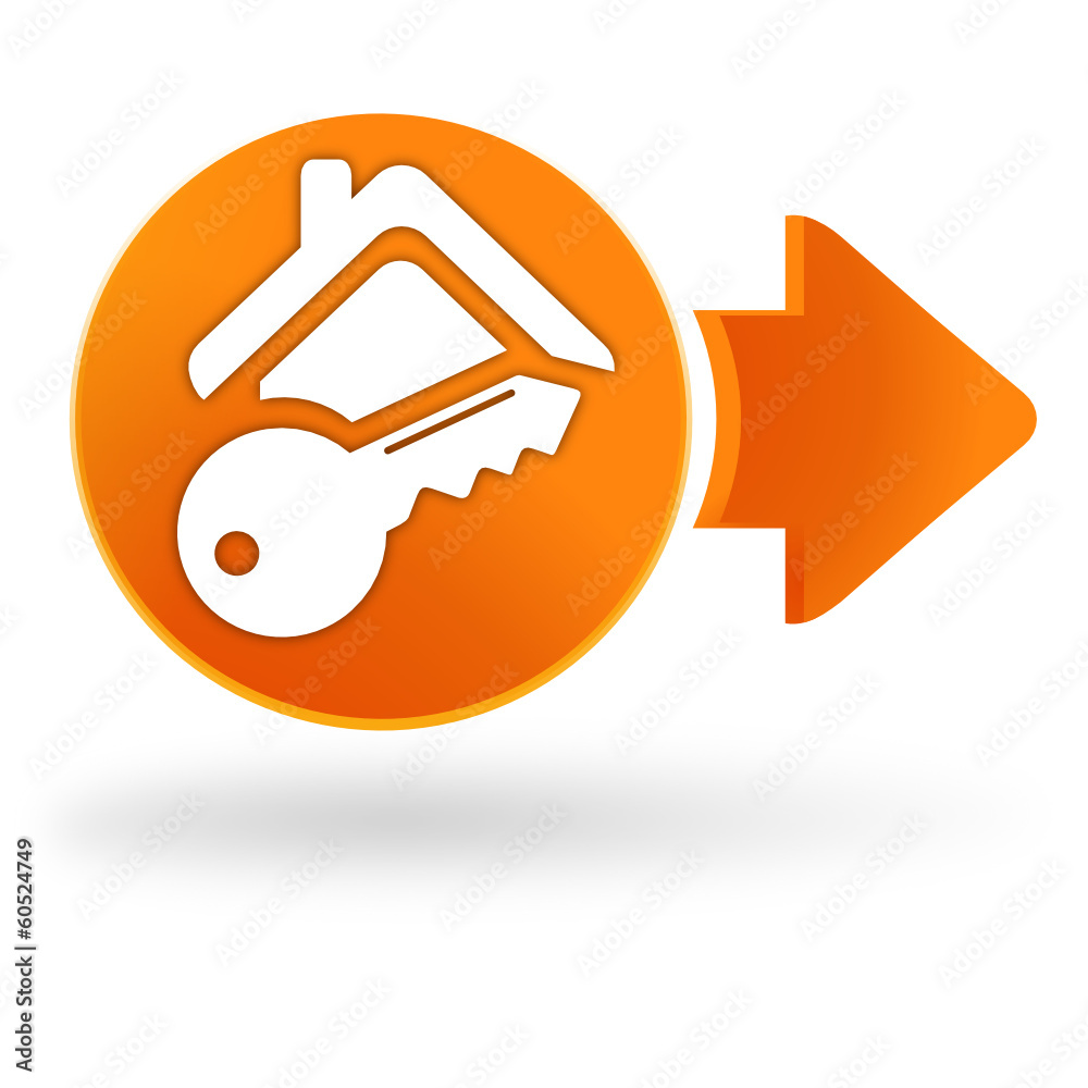clef de sécurité sur symbole web orange