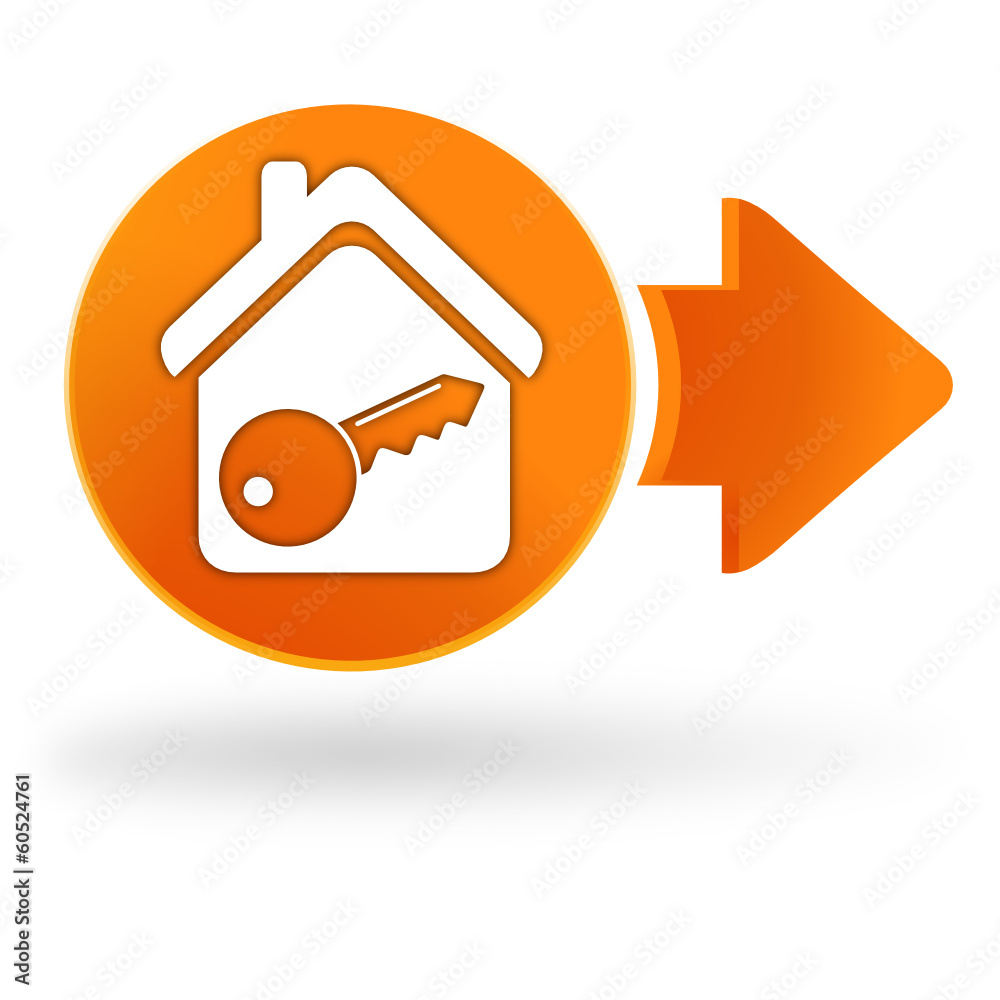 maison sécurité sur symbole web orange