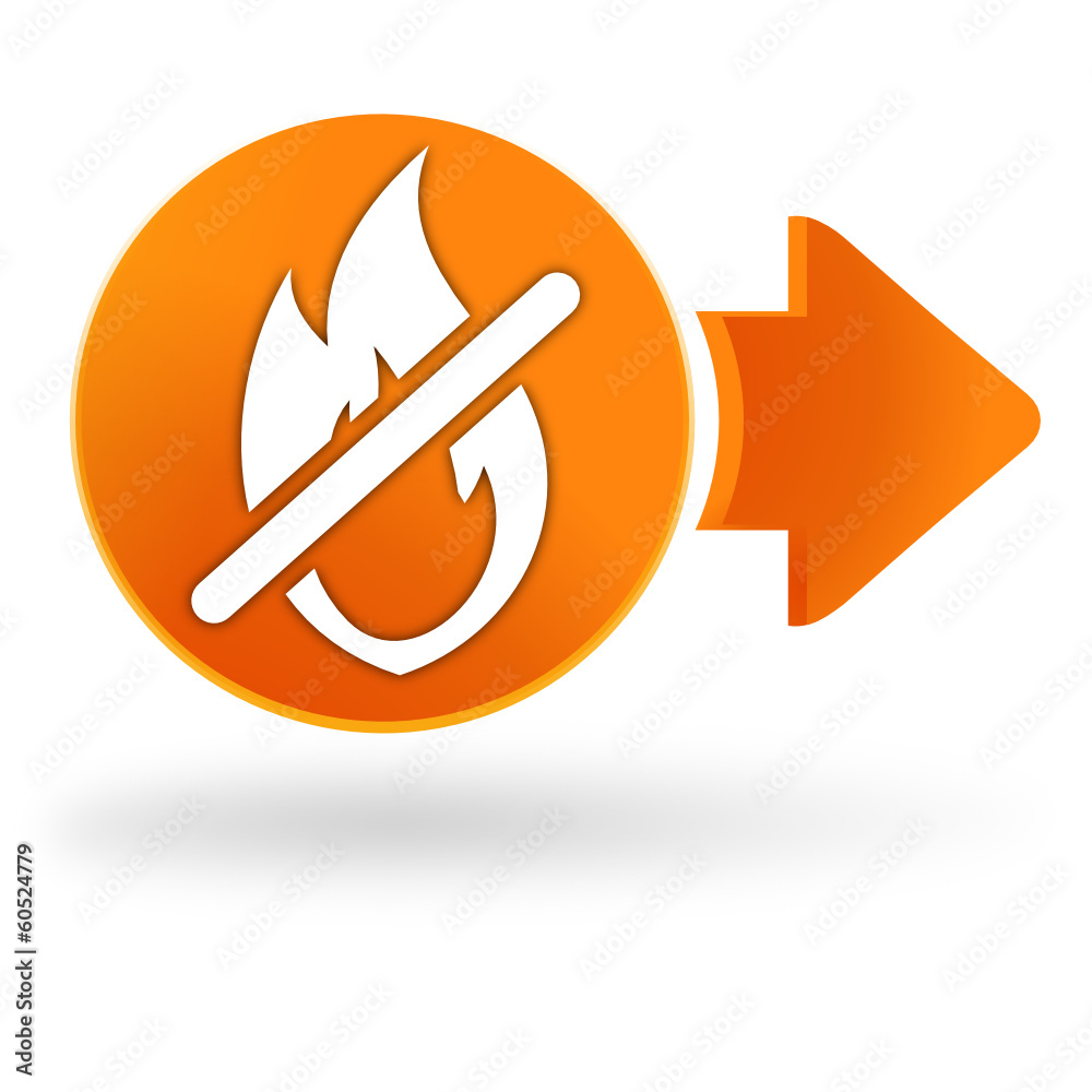 flamme interdite sur symbole web orange