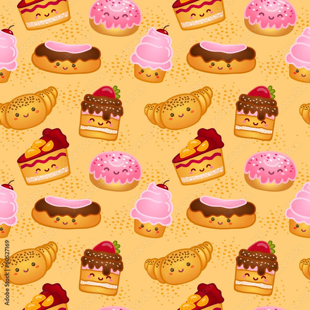 Seamless sweet baked pastries Seamless sweet baked pastries