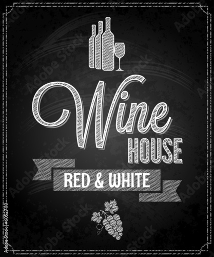 wine menu design chalkboard background