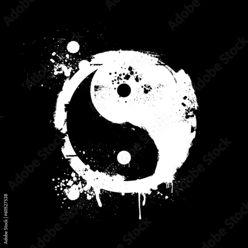 grungy yin yang