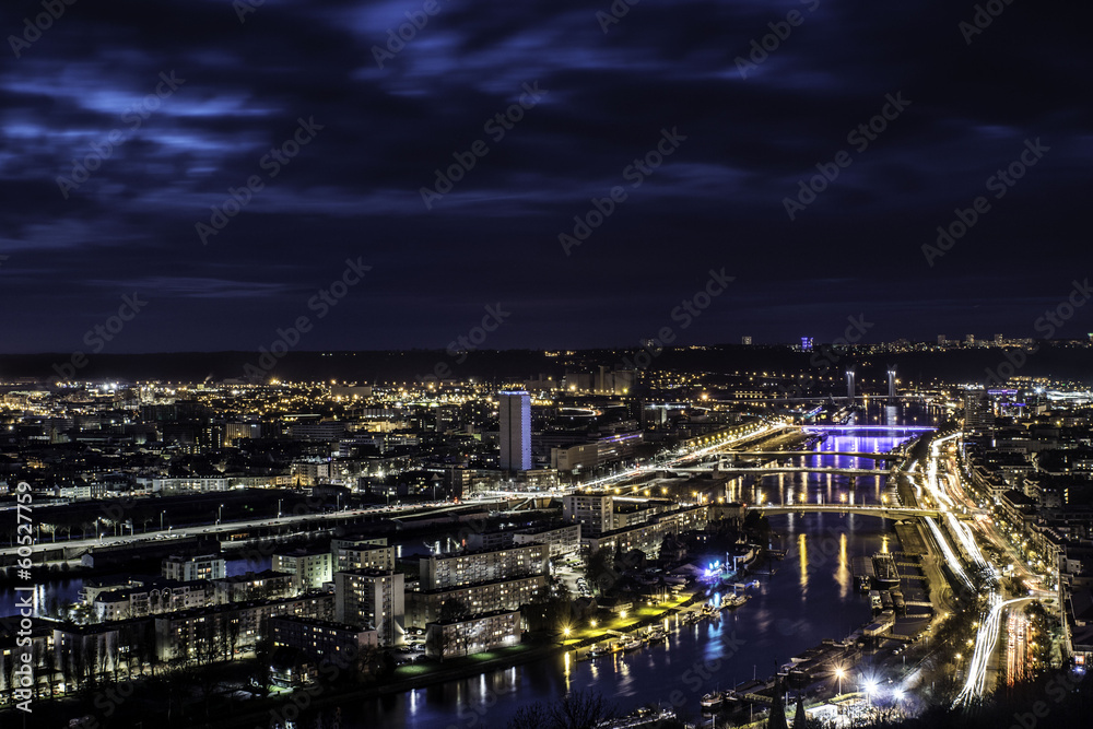 Panorama Rouen by night