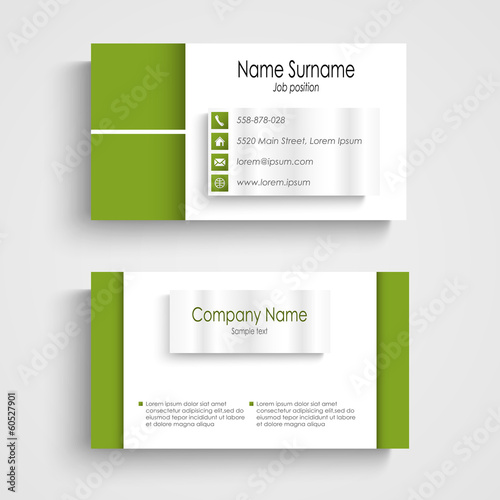 Modern green light business card template