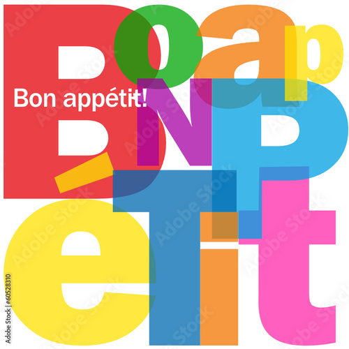 Mosaïque de Lettres "BON APPETIT" (gastronomie carte menu
