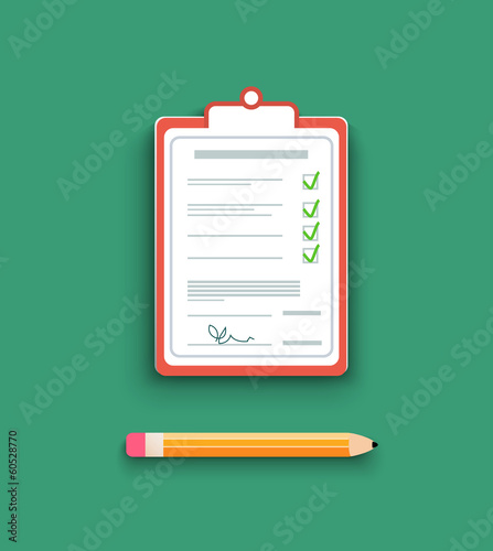 Delivery signature clipboard in flat design