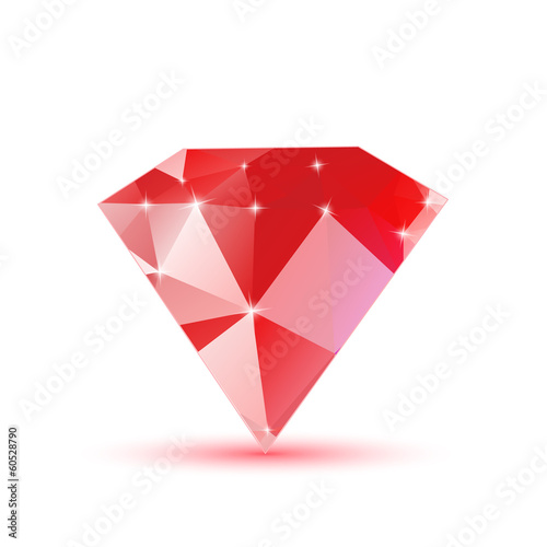 Diamond red triangular