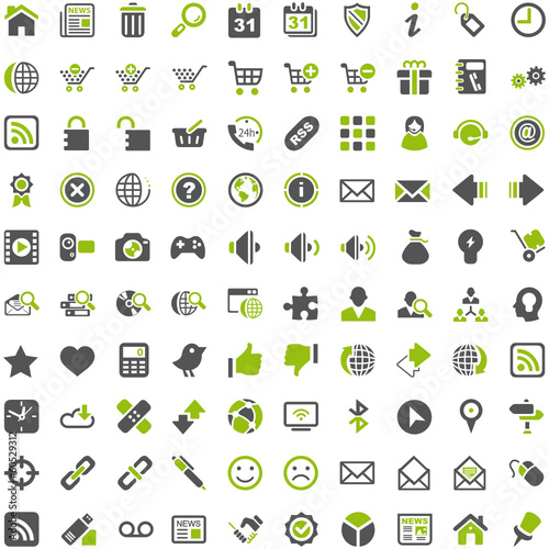 Top Green Grey Icons - Internet Shop Website