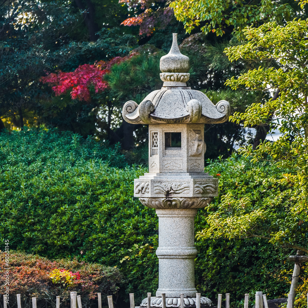 Fototapeta Stone lanterns at Okayama castle