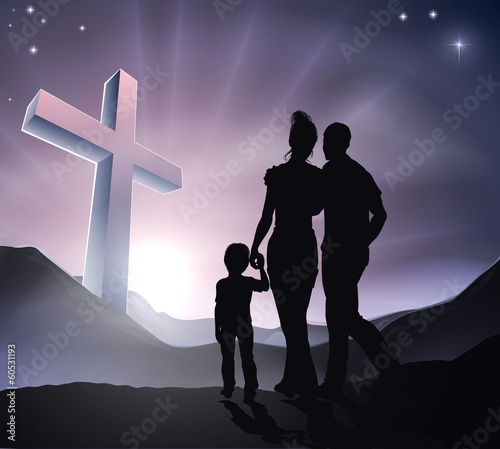 Easter Christian Cross Family