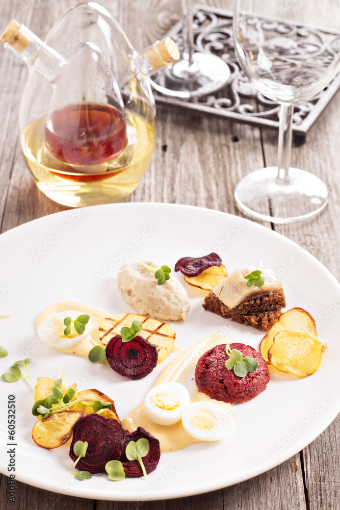 Gourmet salad with beet and herring Gourmet salad with beet and herring