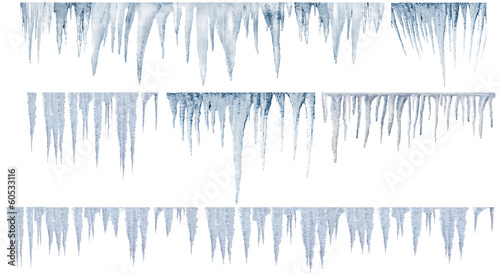 Fotografia icicles catalog of diferent and real type
