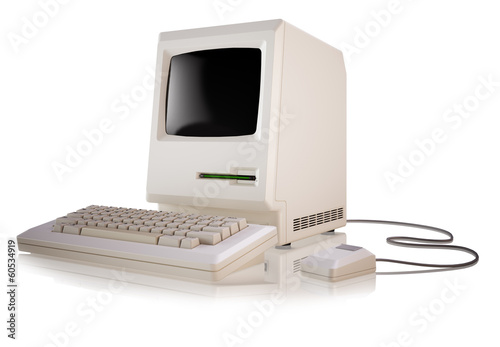 Schilderij op canvas alter Computer - vintage retro design computer