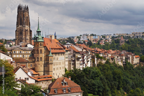 Obraz na płótnie City of Fribourg, Switzerland w salonie
