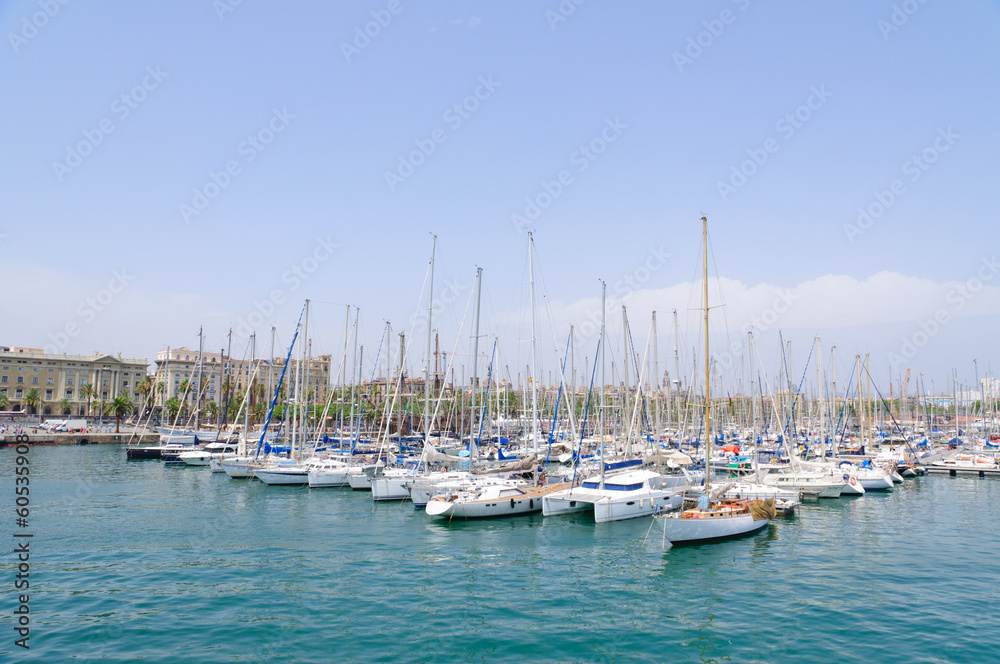 The port of Barcelona in Spain