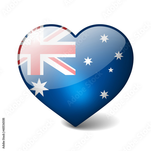 Australia 3d glass heart with realistic shadow isolated on white Free Download Australia 3d glass heart with realistic shadow isolated on white - GFXLoad