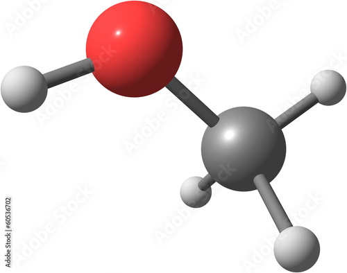 Methanol molecular structure isolated on white photo