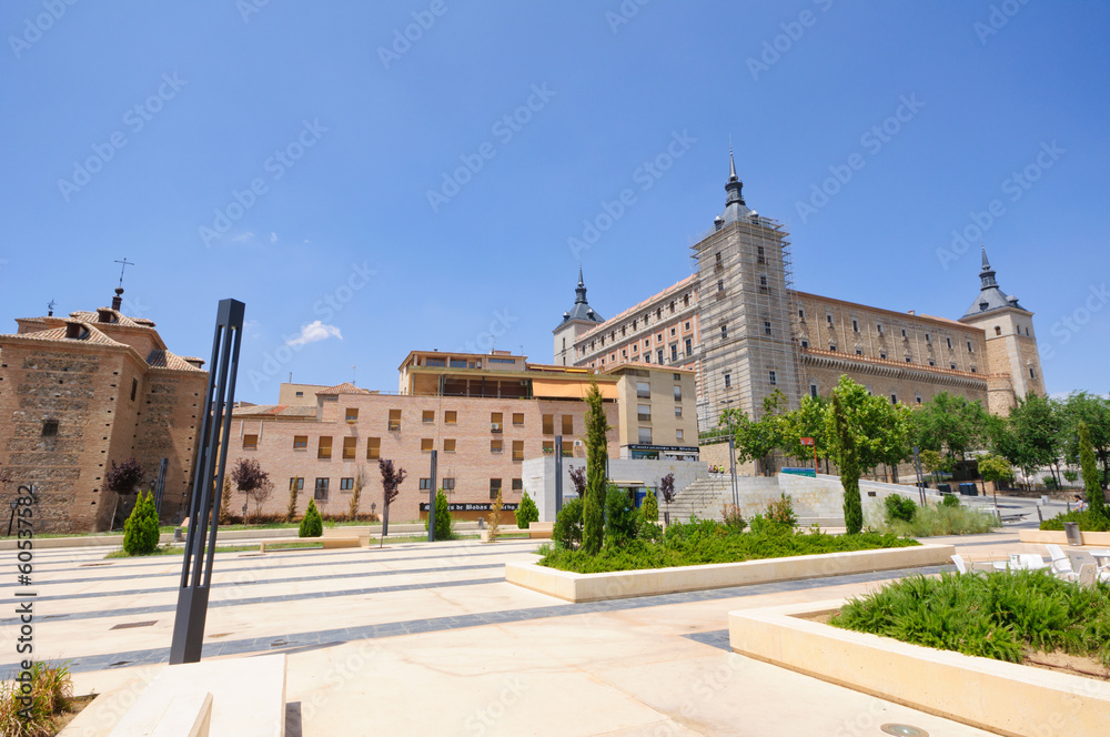 The Alcázar in the historic city of Toledo in Spain 