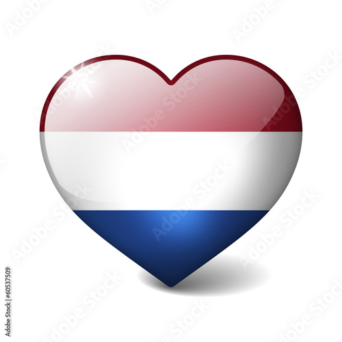 Free Download Netherlands 3d glass heart with realistic shadow - GFXLoad