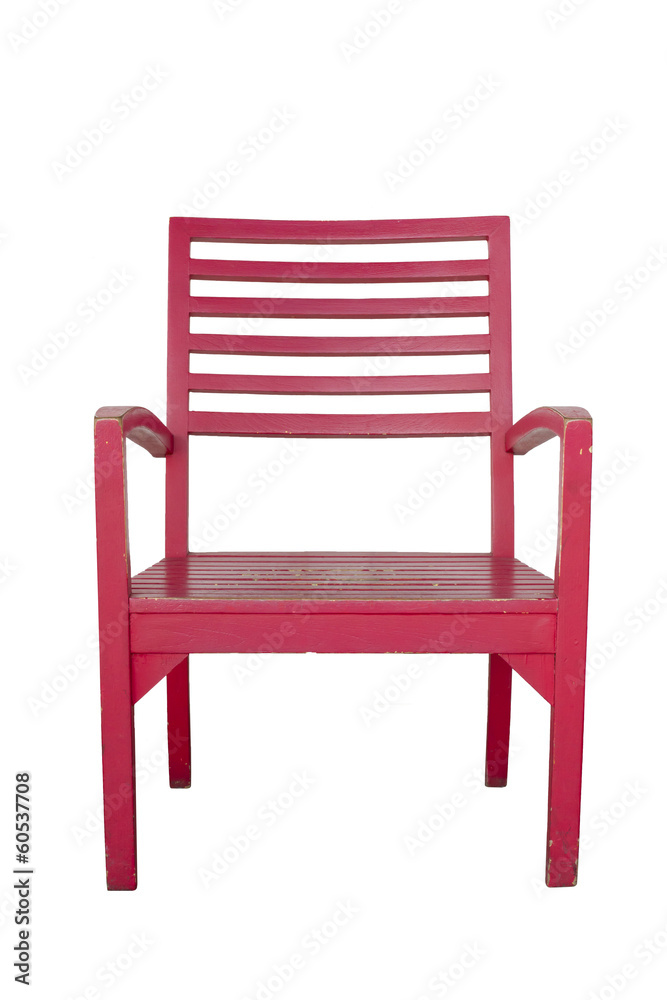 red wooden chair