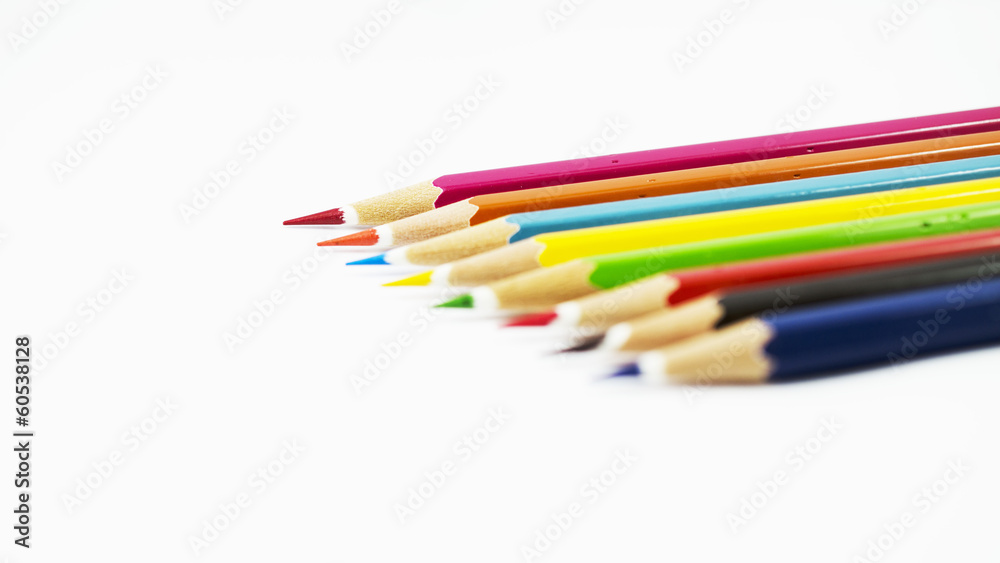 Closeup of Color Pencil Isolated background stock photo