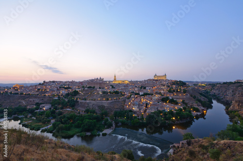 Night view of the historic city of Toledo in Spain