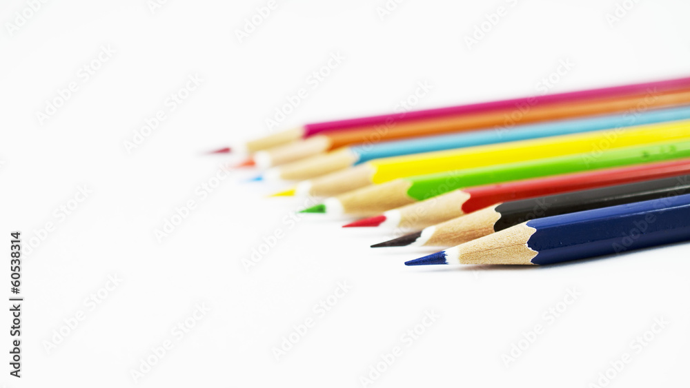 Closeup of Color Pencil Isolated in white background stock photo Closeup of Color Pencil Isolated in white background stock photo