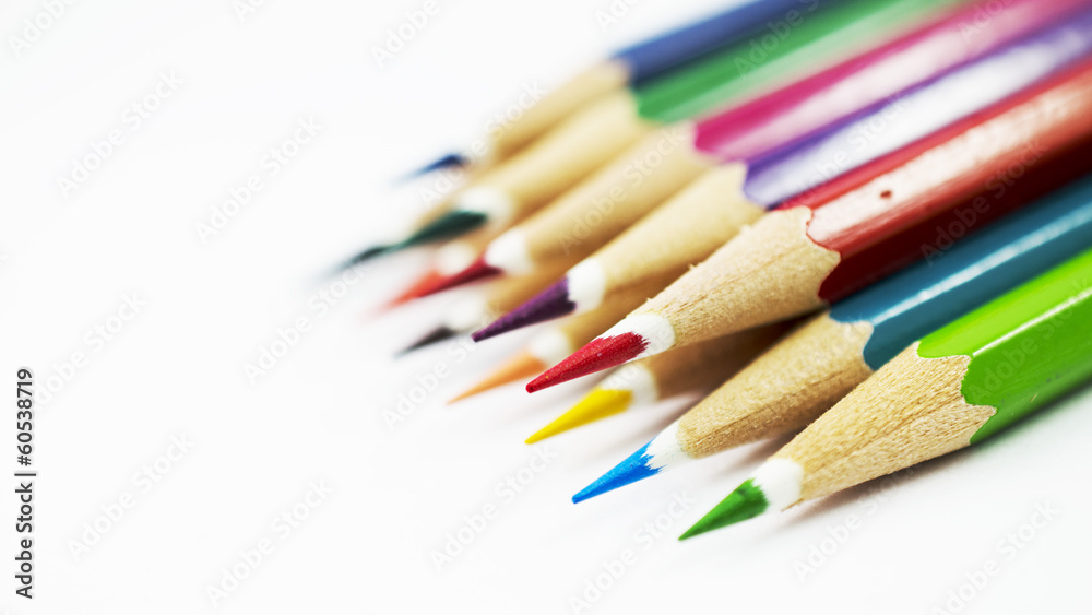 Closeup of Red color pencil Isolated stock photo