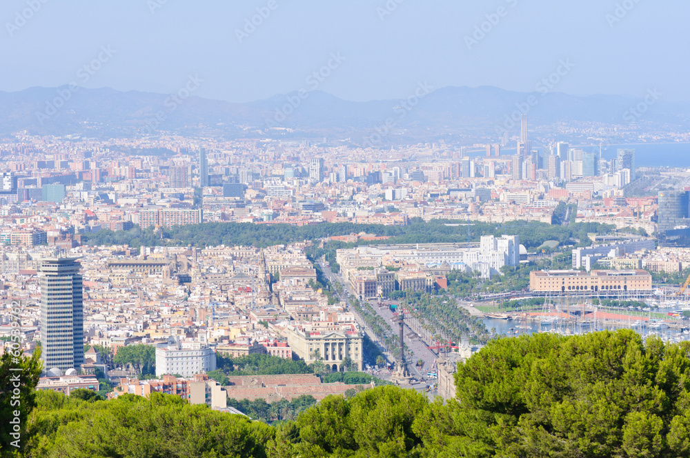 Cityscape of Barcelona, Spain