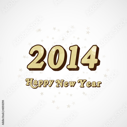 Happy new year 2014 text card vector design