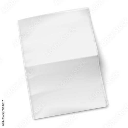 Blank newspaper template on white background.