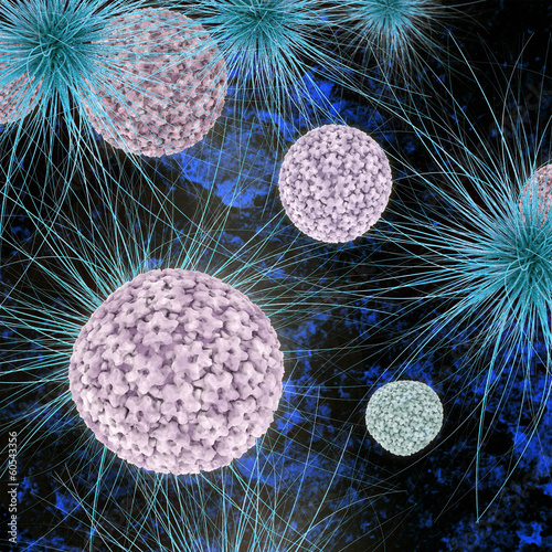 Papillomavirus - 3d Render photo