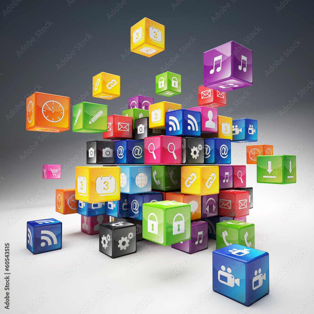 Naklejka premium cube icon set
