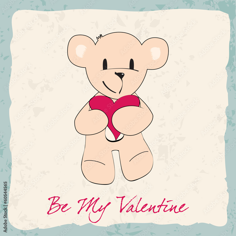 Fototapeta premium Cute romantic teddy bear