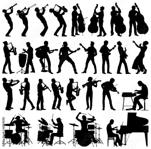 Musicians vector silhouettes photo